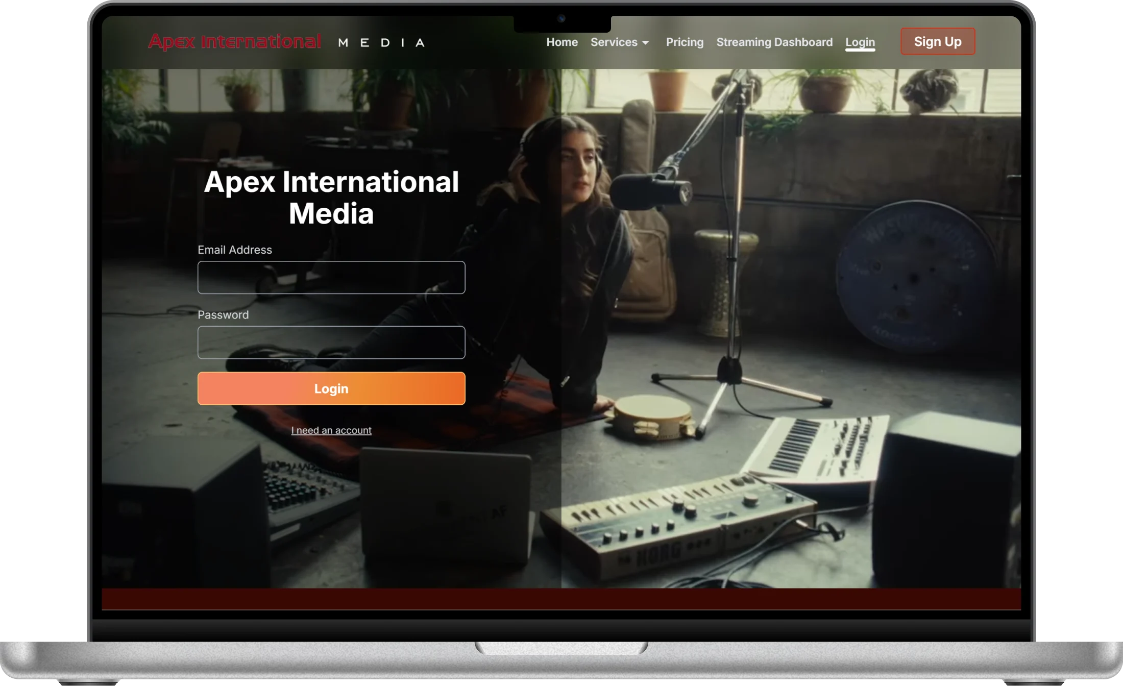 Apex International Media web screenshot 2 showing key features and user interface