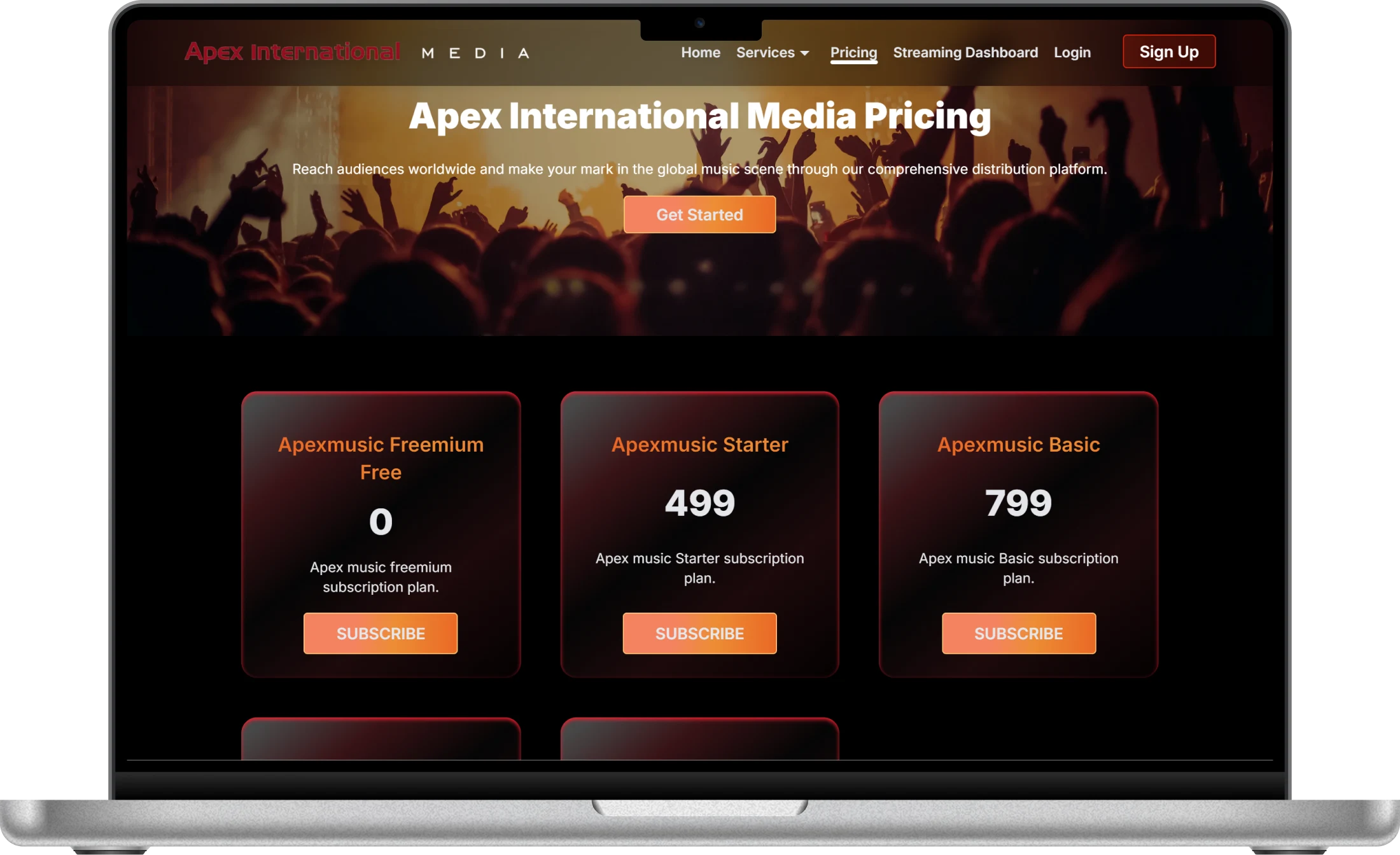Apex International Media web screenshot 3 showing key features and user interface