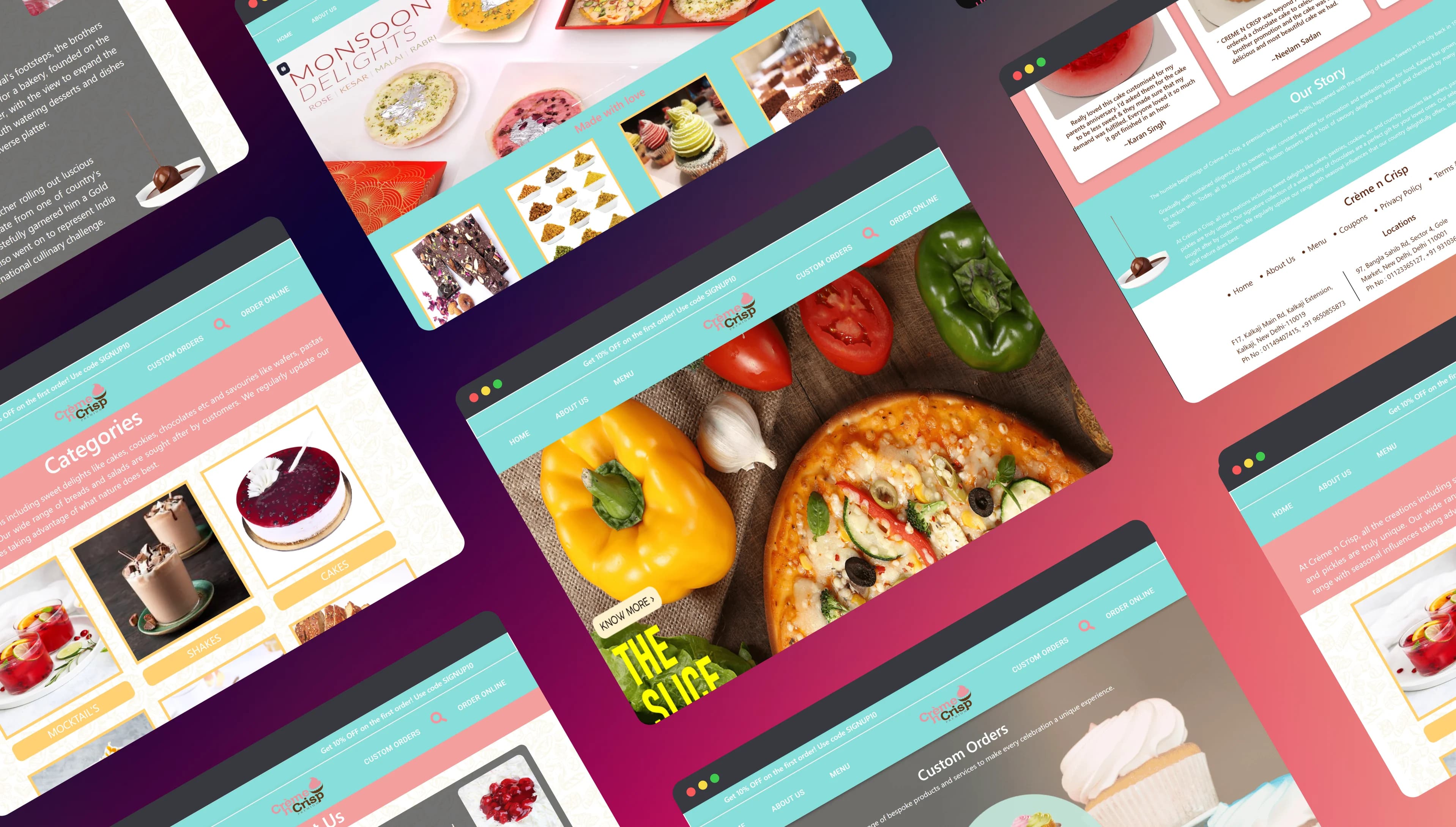 Creme n Crisp - Food E-commerce & Bakery project by Dzentra