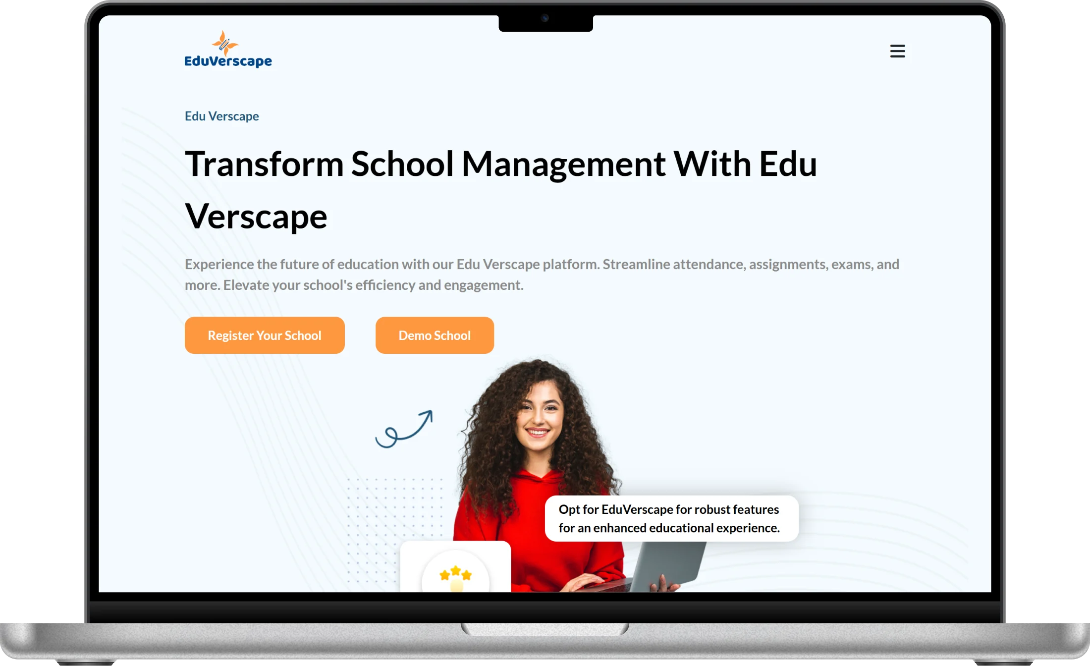 Eduverscape web screenshot 1 showing key features and user interface