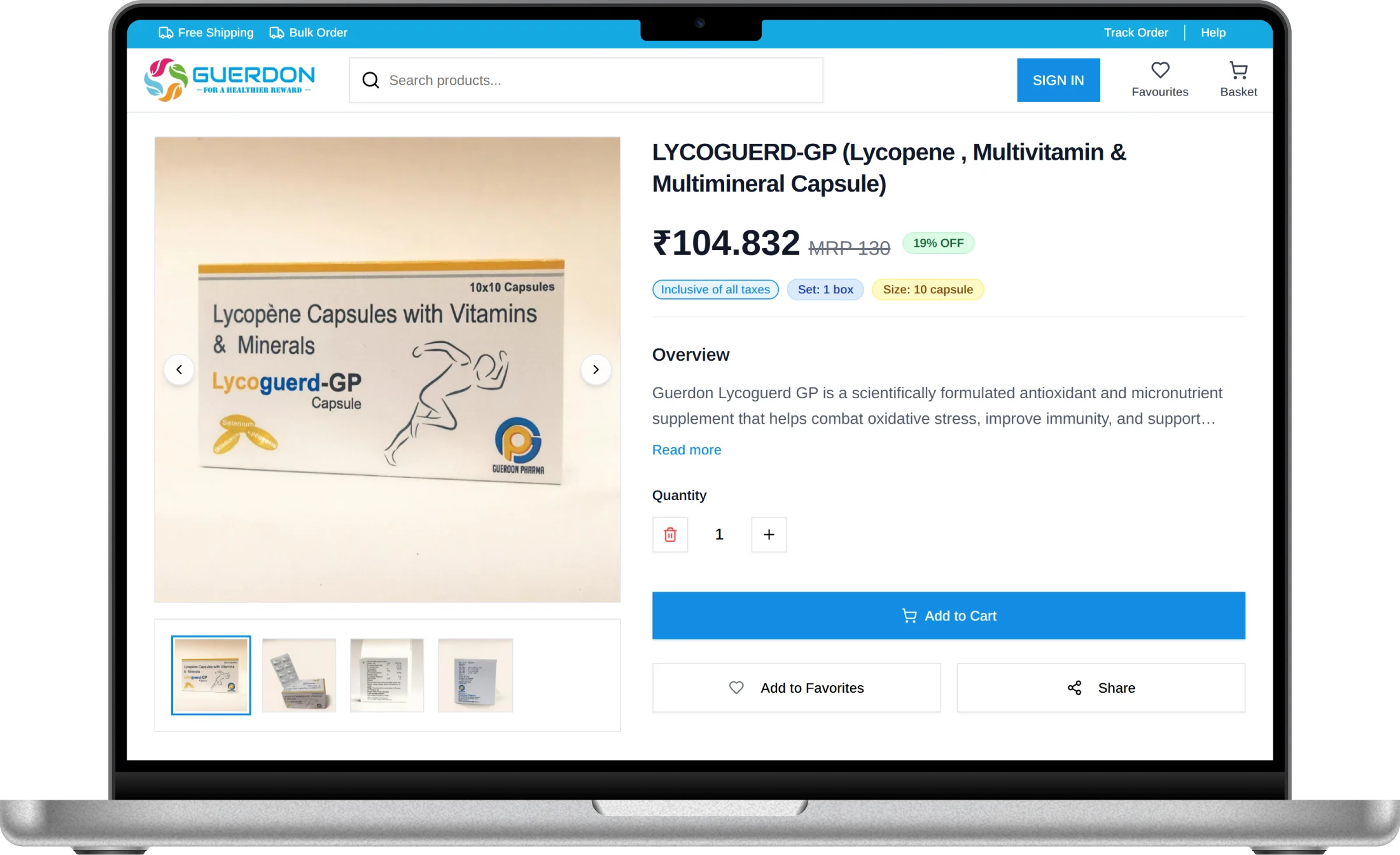 Guerdon Pharma web screenshot 3 showing key features and user interface