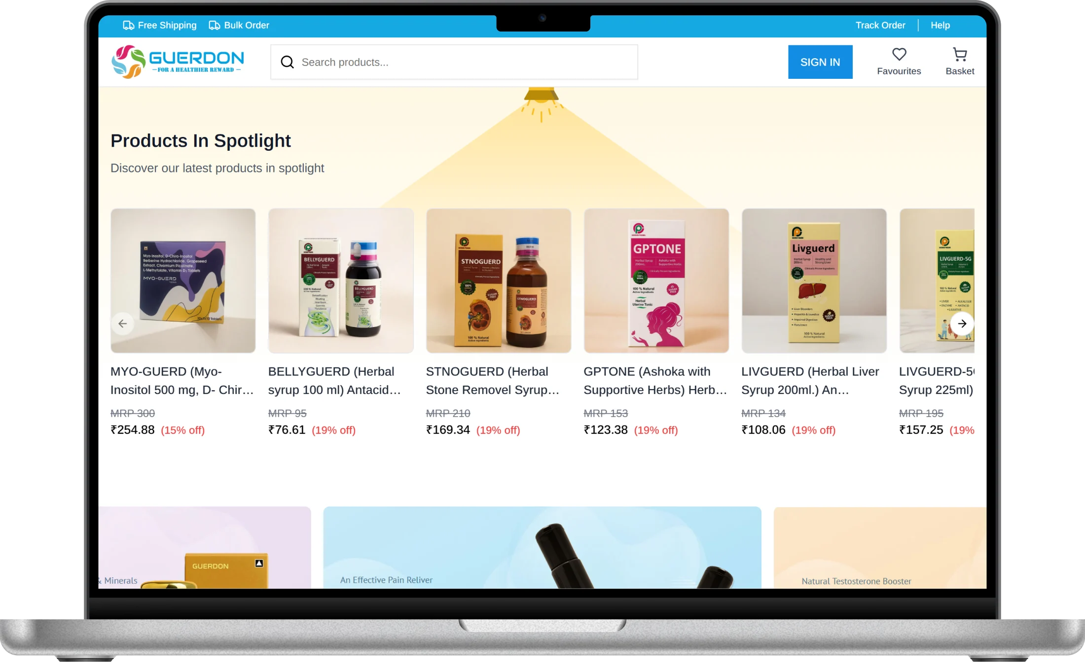 Guerdon Pharma web screenshot 4 showing key features and user interface