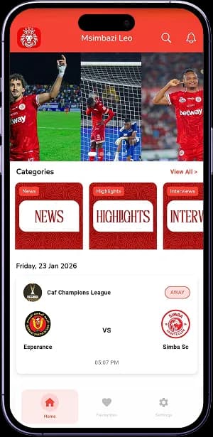 Msimbazi Leo mobile app screenshot 2 showing key features and user interface