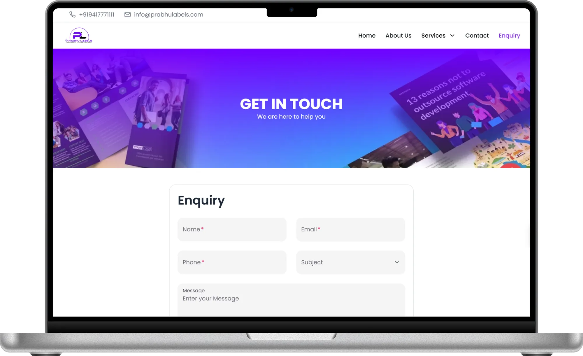Prabhu Labels web screenshot 4 showing key features and user interface