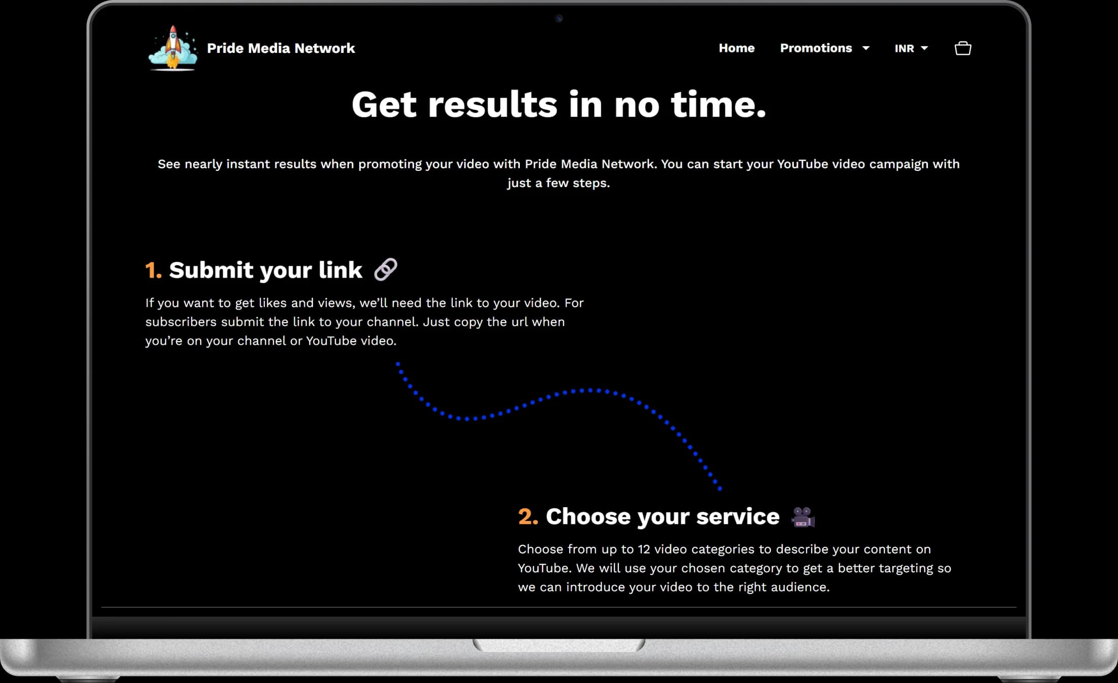 Pride Media Network web screenshot 3 showing key features and user interface