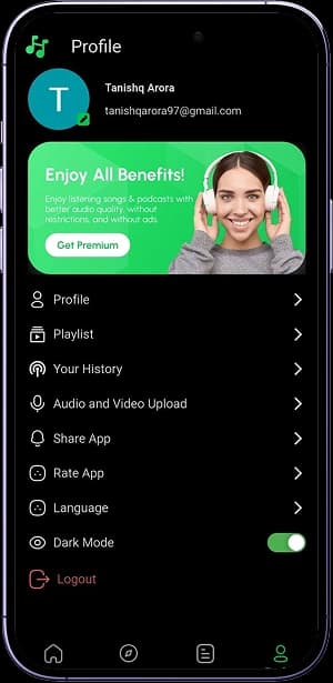 Tangent Music mobile app screenshot 4 showing key features and user interface