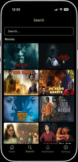 Tangent OTT mobile app screenshot 3 showing key features and user interface