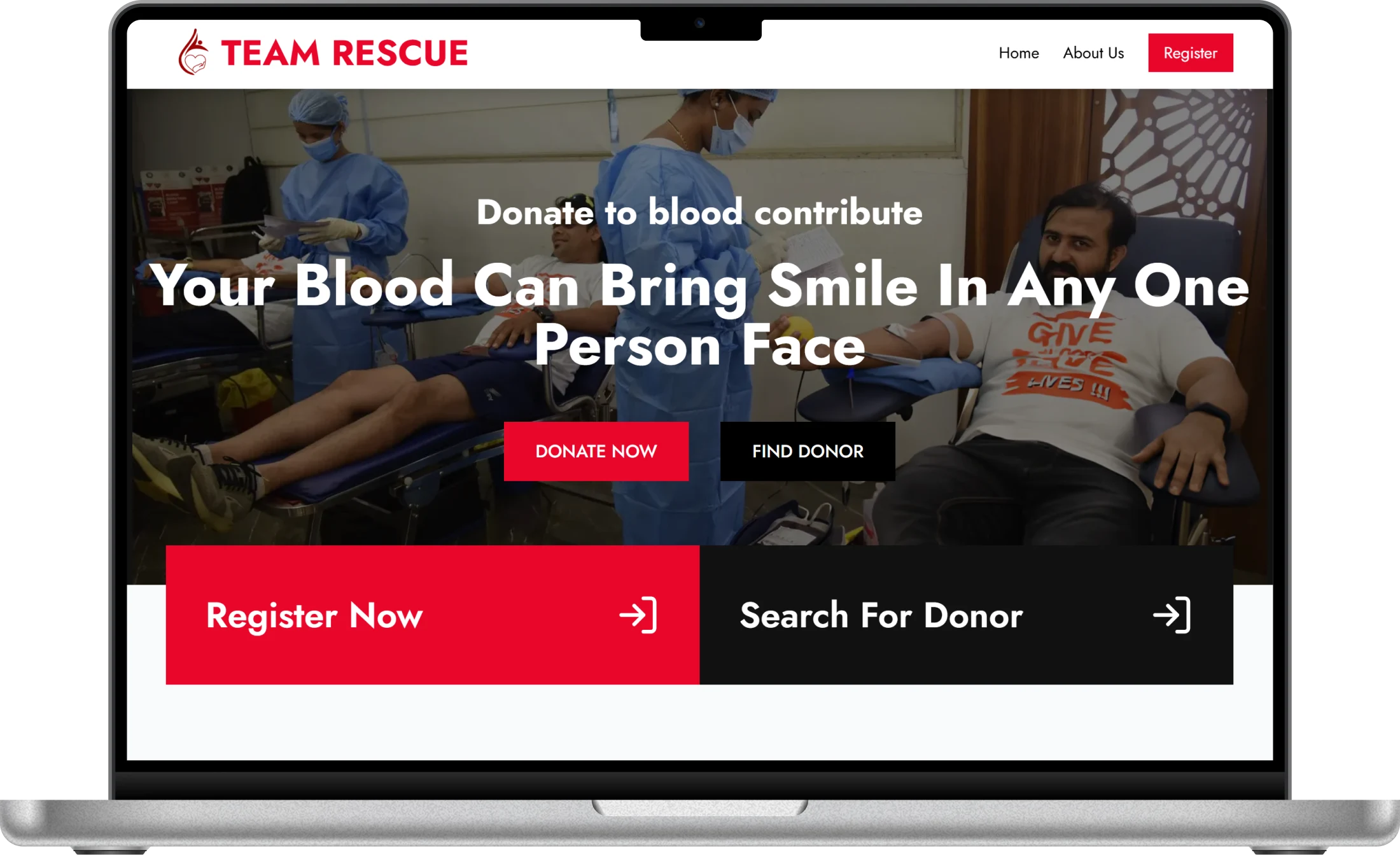 Team Rescue web screenshot 1 showing key features and user interface