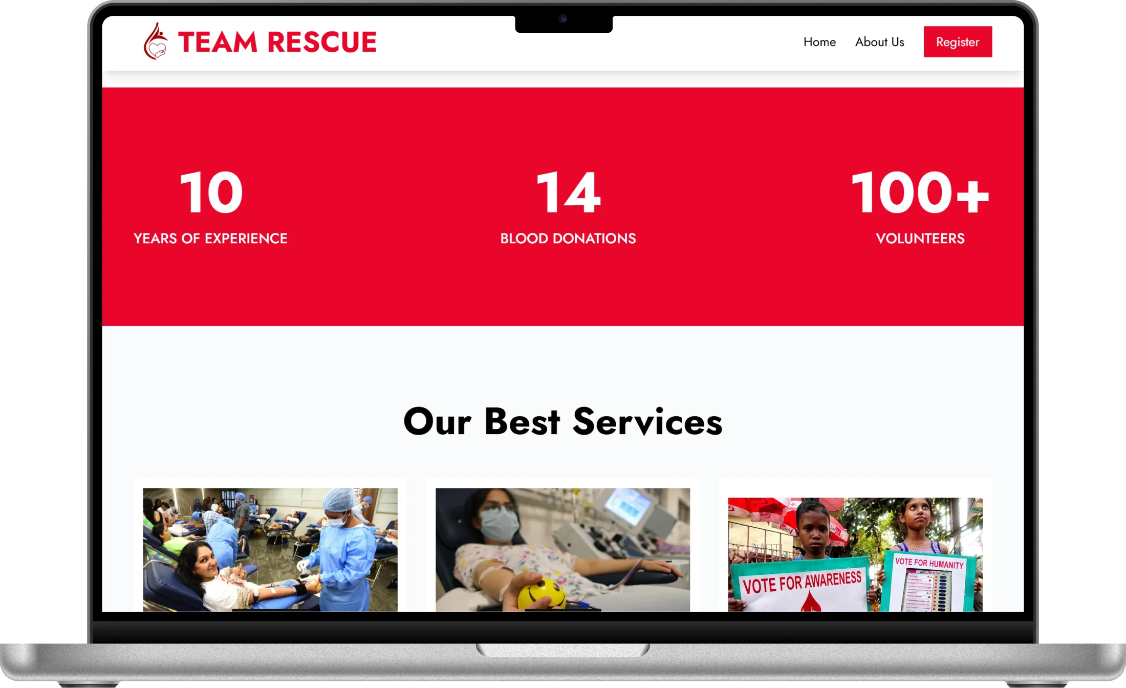 Team Rescue web screenshot 4 showing key features and user interface